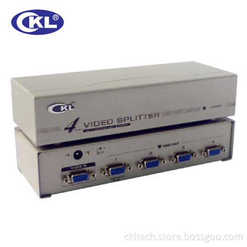 Metal Case 4 Port VGA Splitter